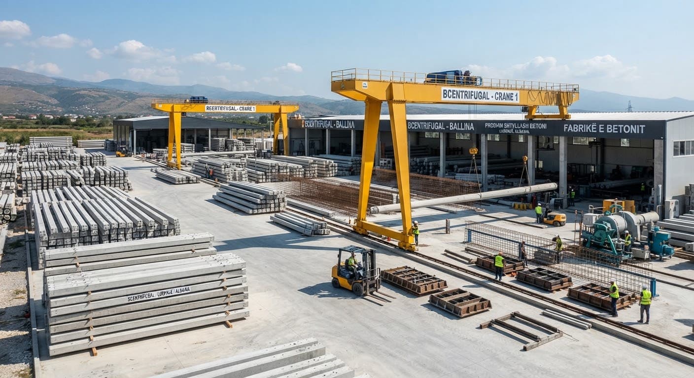 Fabrika e shtyllave centrifugale të betonit në Lushnjë