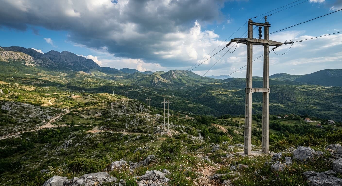 Linja elektrike të mbështetura nga shtylla betoni të centrifuguara